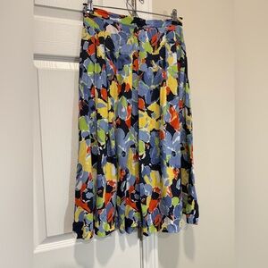 Dior A-Line Skirt - Pleated Multicolor Floral